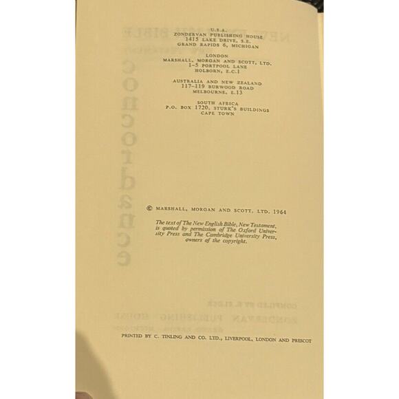 Zondervan New English Bible 1964 VTG New Testament Concordance Hardcover Church - Picture 9 of 9